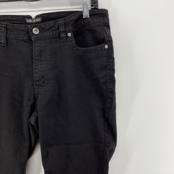 Suko Jeans Shorts Women's Size 12 Black Pockets Front Button Zip Closure - Picture 4 of 12